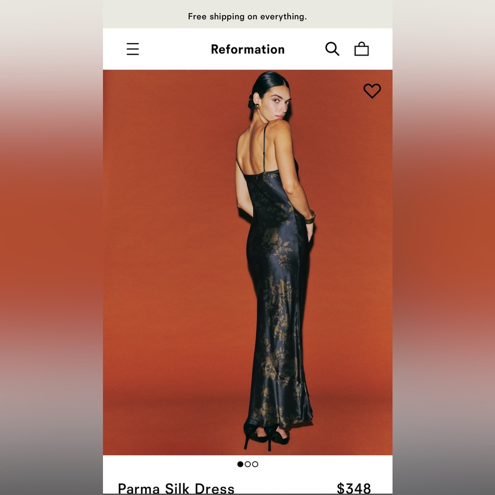 NWT reformation silk dress. Beautiful dress!